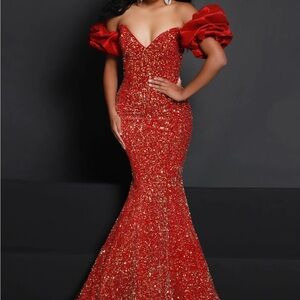 Jonathan Kayne Red Sequin Dress